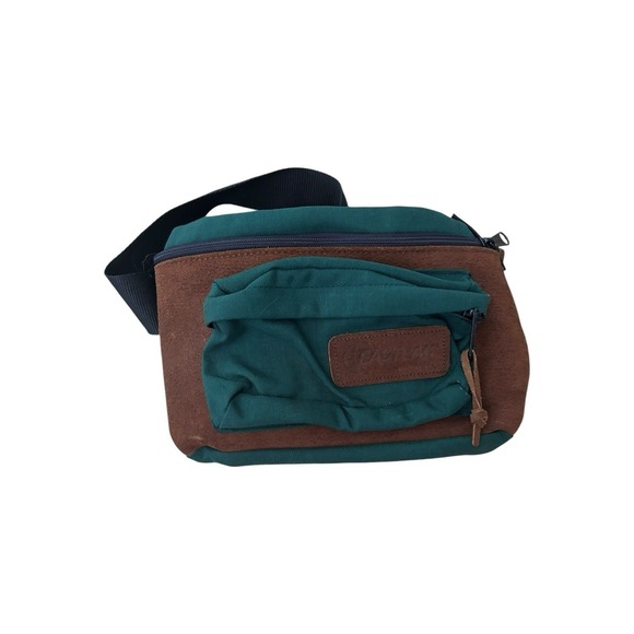 Eastpak Other - Vintage Eastpak Green Canvas & Suede Hiking Excursion Hip Fanny Pack Bag USA